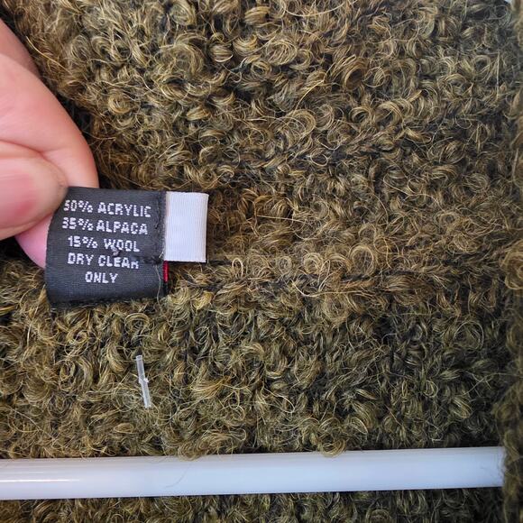 Tabask Womens Alpaca Wool Blend Cardigan Sweater Size Medium Green - Picture 4 of 4